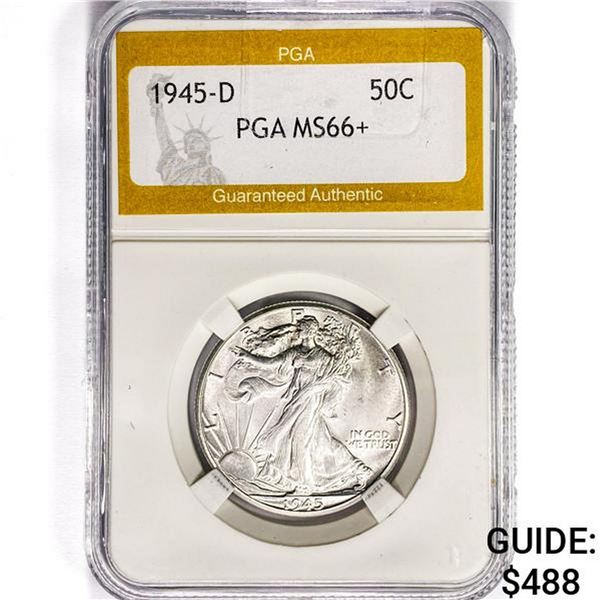 1945-D Walking Liberty Half Dollar PGA MS66+