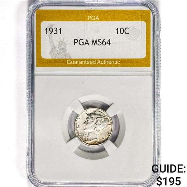 1931 Mercury Silver Dime PGA MS64
