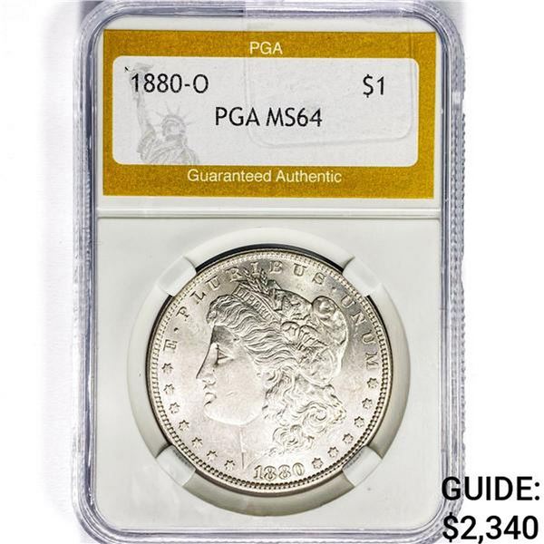 1880-O Morgan Silver Dollar PGA MS64