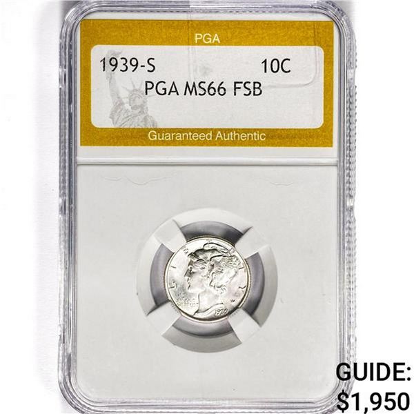 1939-S Mercury Silver Dime PGA MS66 FSB