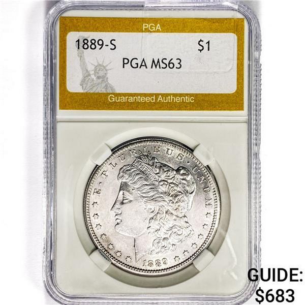 1889-S Morgan Silver Dollar PGA MS63