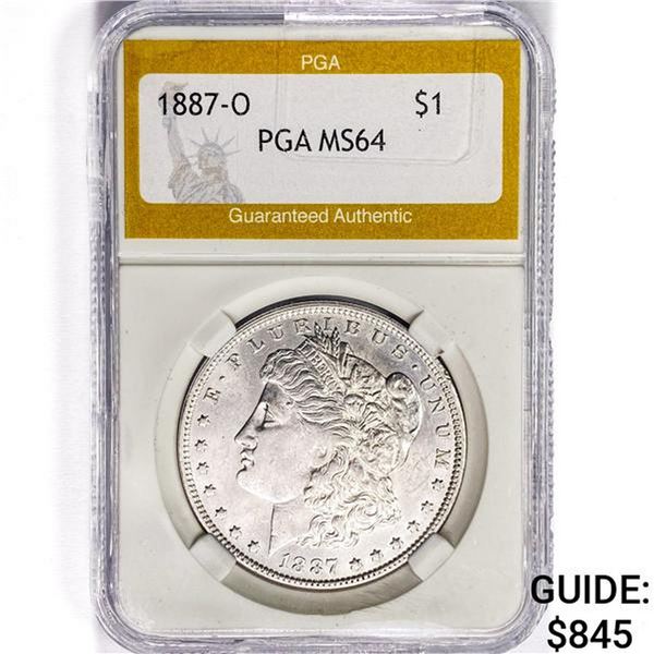 1887-O Morgan Silver Dollar PGA MS64