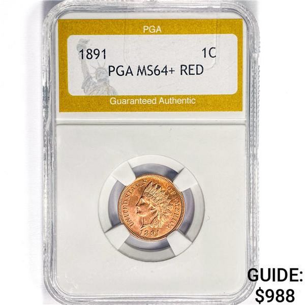 1891 Indian Head Cent PGA MS64+ RED