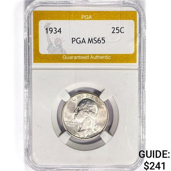 1934 Washington Silver Quarter PGA MS65