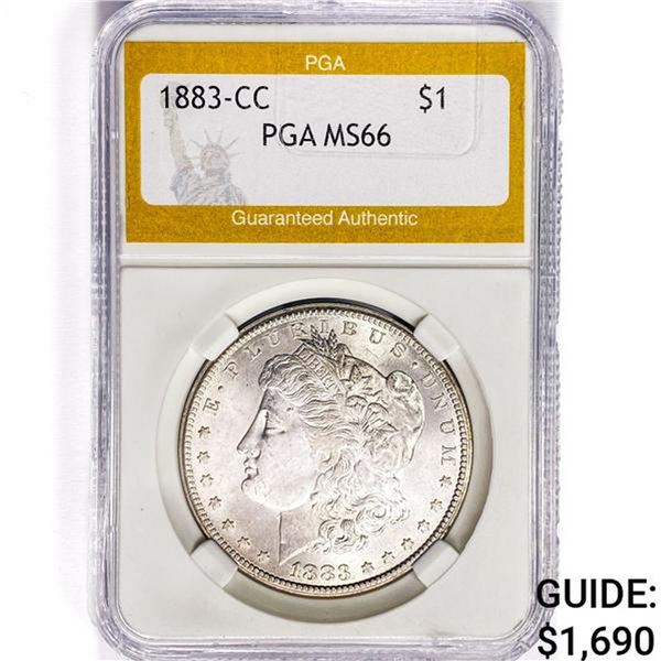 1883-CC Morgan Silver Dollar PGA MS66