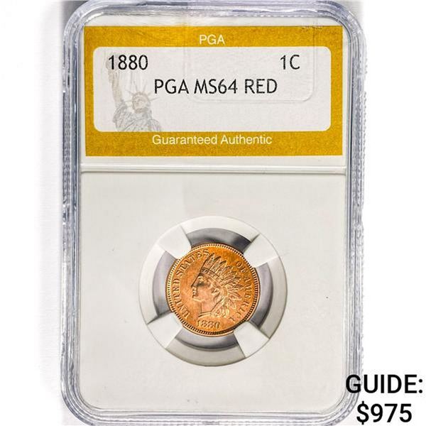 1880 Indian Head Cent PGA MS64 RED