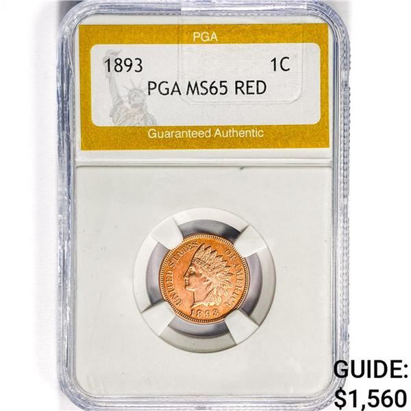 1893 Indian Head Cent PGA MS65 RED