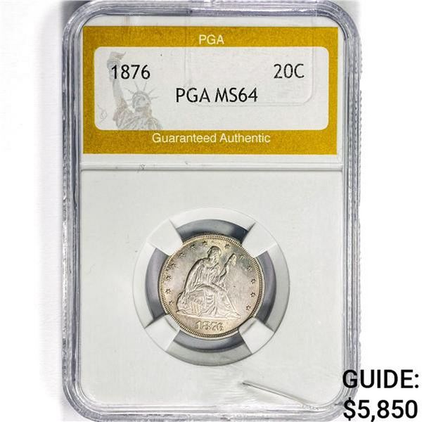 1876 Twenty Cent Piece PGA MS64