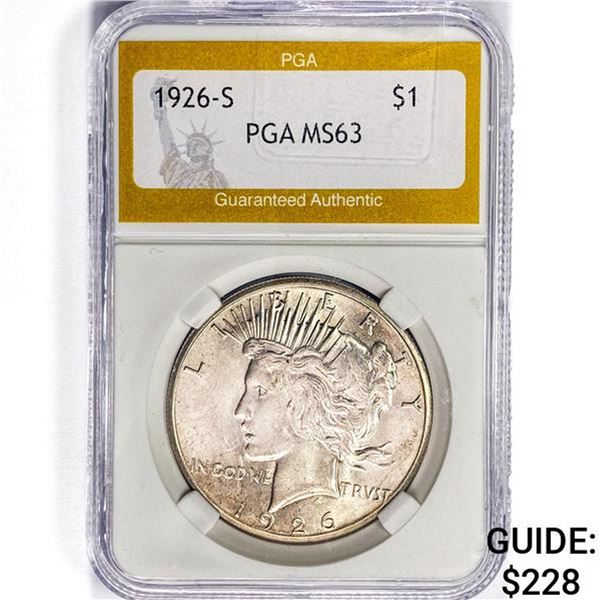 1926-S Silver Peace Dollar PGA MS63