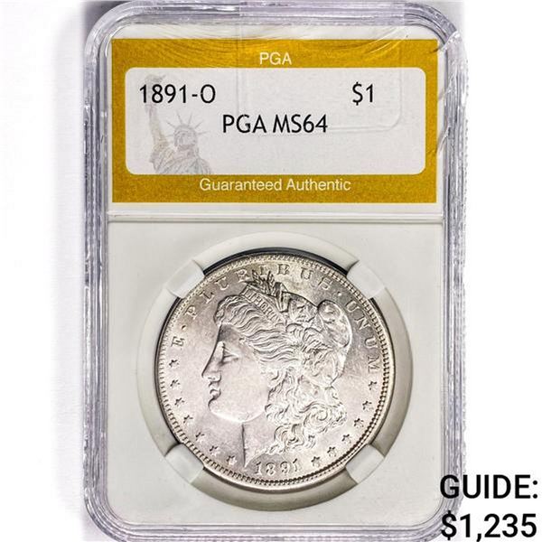 1891-O Morgan Silver Dollar PGA MS64