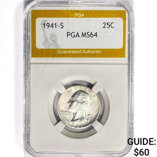 1941-S Washington Silver Quarter PGA MS64