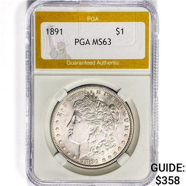 1891 Morgan Silver Dollar PGA MS63