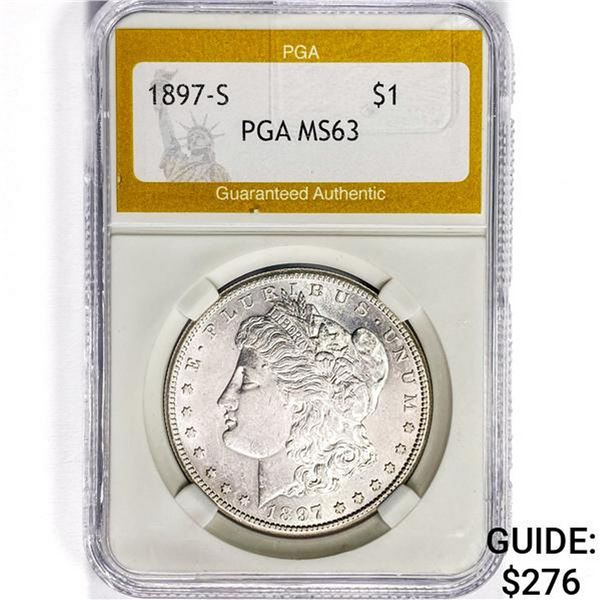 1897-S Morgan Silver Dollar PGA MS63