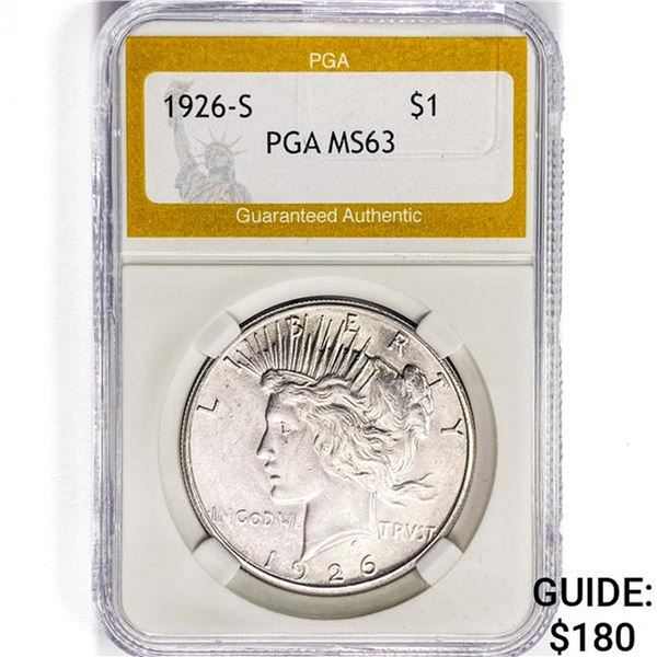 1926-S Silver Peace Dollar PGA MS63