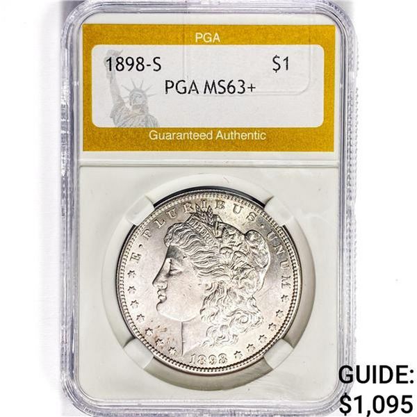 1898-S Morgan Silver Dollar PGA MS63+
