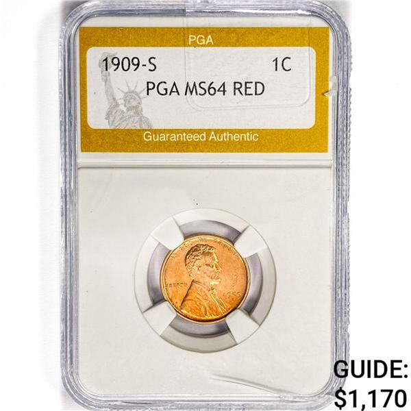 1909-S Wheat Cent PGA MS64 RED