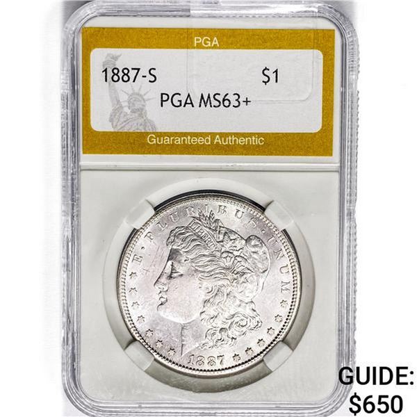 1887-S Morgan Silver Dollar PGA MS63+