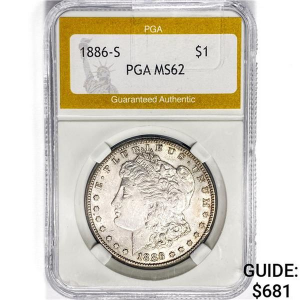 1886-S Morgan Silver Dollar PGA MS62