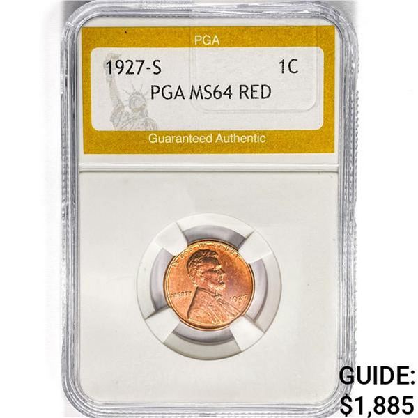 1927-S Wheat Cent PGA MS64 RED