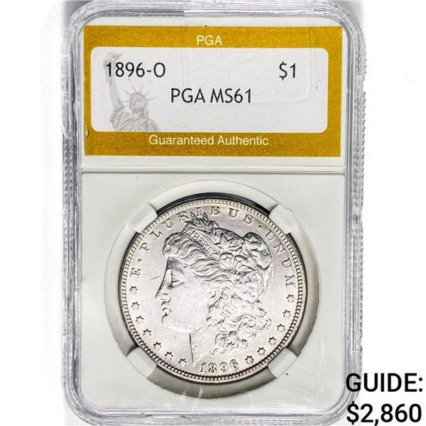 1896-O Morgan Silver Dollar PGA MS61
