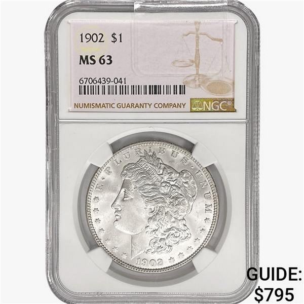 1902 Morgan Silver Dollar NGC MS63