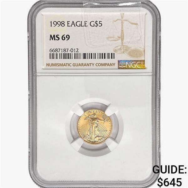 1998 $5 American Gold Eagle NGC MS69