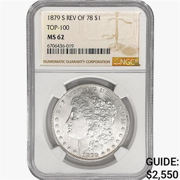 1879-S Morgan Silver Dollar NGC MS62 REV 78