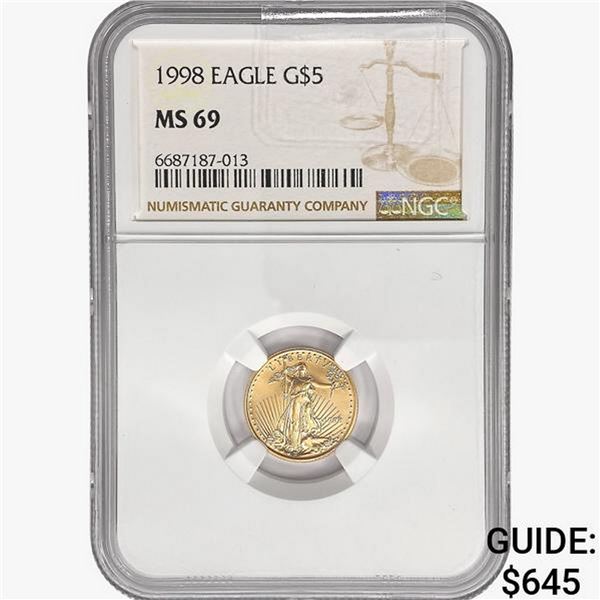 1998 $5 American Gold Eagle NGC MS69