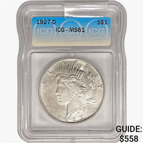 1927-D Silver Peace Dollar ICG MS61