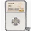 Image 1 : 1862 Seated Liberty Half Dime NGC MS62