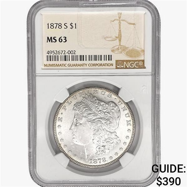 1878-S Morgan Silver Dollar NGC MS63