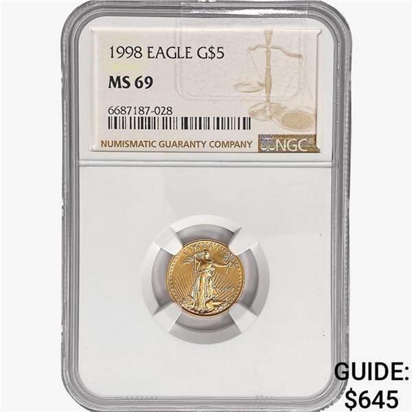 1998 $5 American Gold Eagle NGC MS69