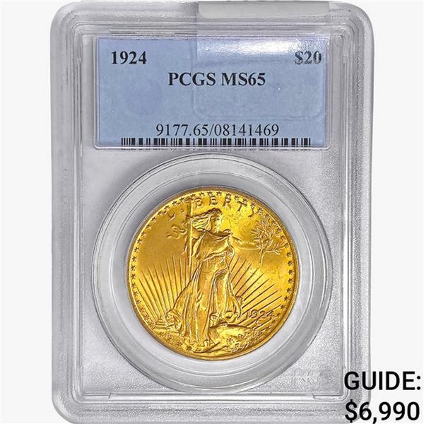1924 $20 Gold Double Eagle PCGS MS65