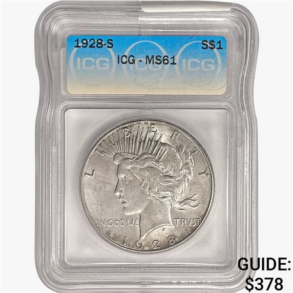 1928-S Morgan Silver Dollar ICG MS61