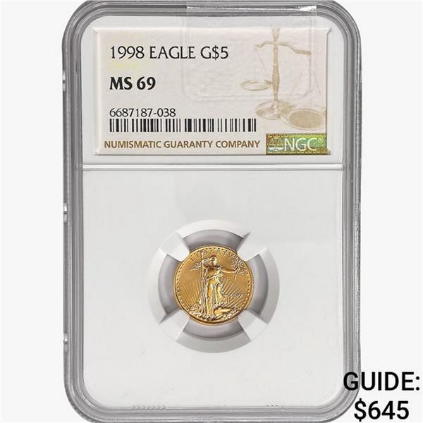 1998 $5 American Gold Eagle NGC MS69