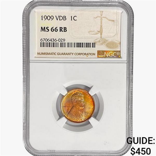 1909 VDB Wheat Cent NGC MS66 RB