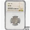 Image 1 : 1921 Buffalo Nickel NGC AU58