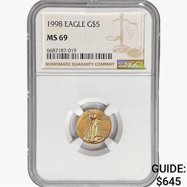 1998 $5 American Gold Eagle NGC MS69