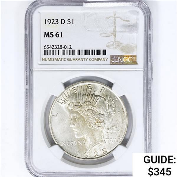 1923-D Silver Peace Dollar NGC MS61