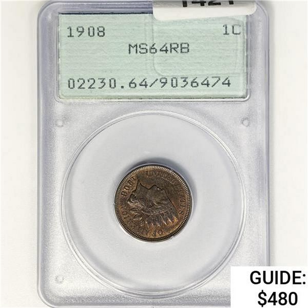 1908 Indian Head Cent PCGS MS64 RB