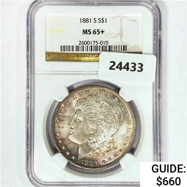 1881-S Morgan Silver Dollar NGC MS65+