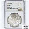 Image 1 : 1890-S Morgan Silver Dollar NGC MS62