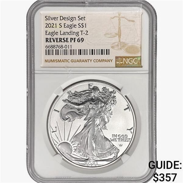 2021-S Silver Eagle NGC REV PF69 Landing T-2