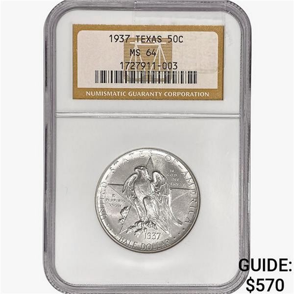 1937 Texas Half Dollar NGC MS64