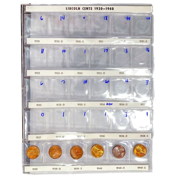 1939-1940 Lincoln Cent Book [6 Coins]