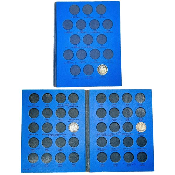 1843-1891 Seated Liberty Quarter Book [3 Coins]