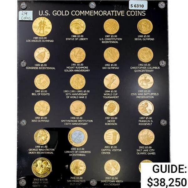 1984 US Commem Gold Set, 2.85oz Gold (24 Coins)