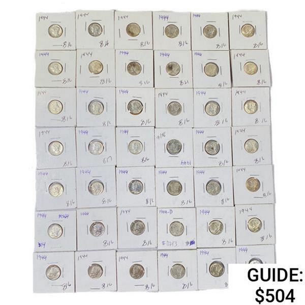 1944 Mercury Silver Dime Set (42 Coins)