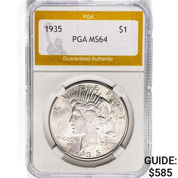 1935 Silver Peace Dollar PGA MS64