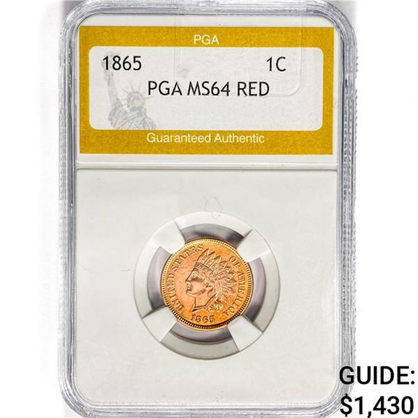 1865 Indian Head Cent PGA MS64 RED
